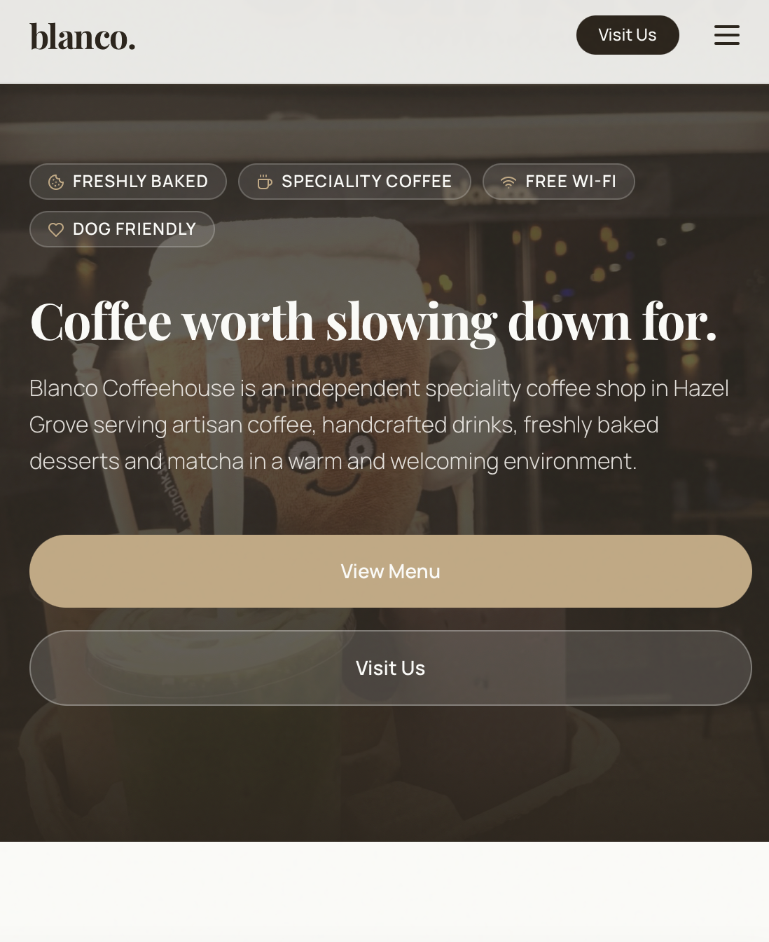 Blanco mobile homepage